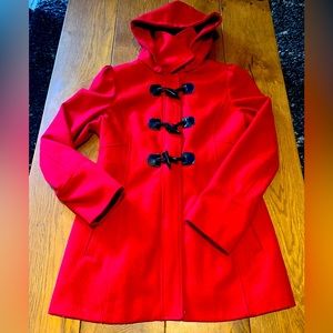 Guess Red Wool Peacoat